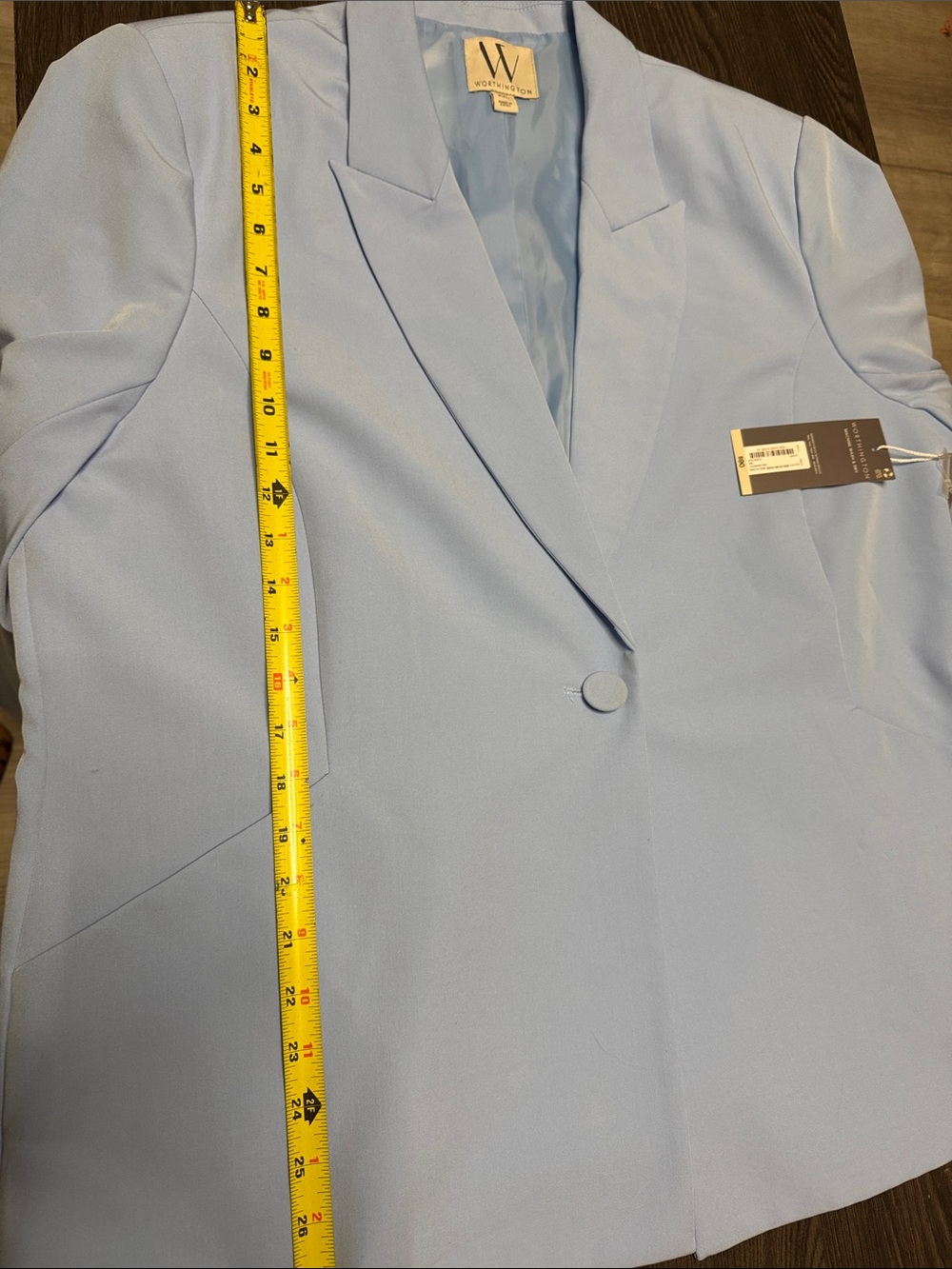 Worthington Pastel Blue Single-Button Blazer - Picture 6 of 7